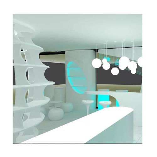 高档烤漆木质展示柜电子数码3c产品展台圆形中岛柜设计实木